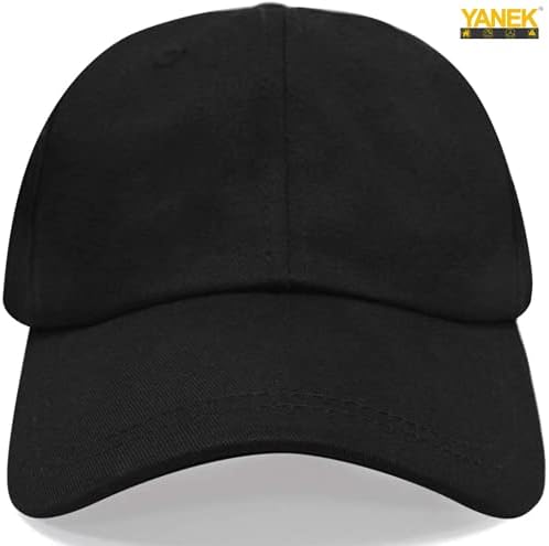 YANEK Plain Baseball Cap – Cotton Adjustable Dad Hat with Velcro | Classic Sports Cap for Men & Women | Wholesale Caps UAE
