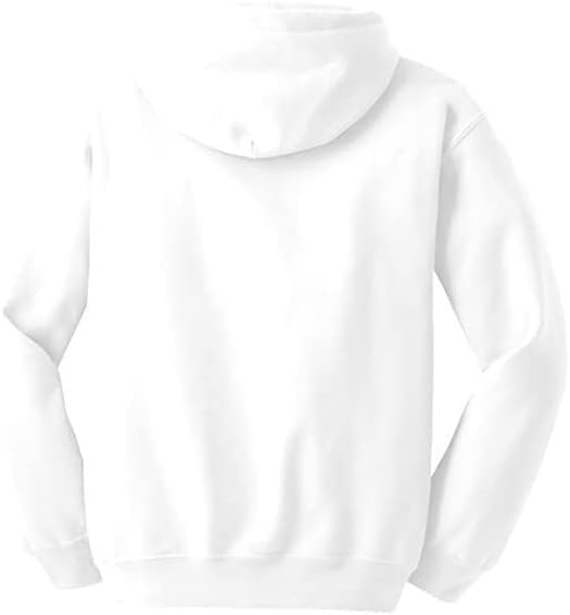 Yanek Casual Plain Hoodie with Kangaroo Pocket for Unisex, XX-Large, White