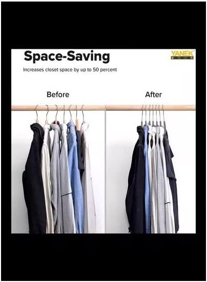 YANEK Non-Slip Velvet Hangers | Ultra Thin | Heavy Duty | 360° Rotating Hook | For Suit, Dress, Shirts (White, 50)