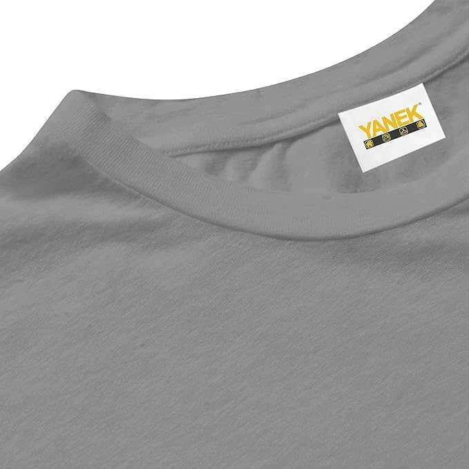 YANEK Solid Unisex Round Neck T-Shirt with Short Sleeves | Crafted from 180 GSM Combed Cotton BIOWASH | All-Day Comfort | Soft | Versatile Fabric for Every Season | Wrinkle-Resistant | Set of 3