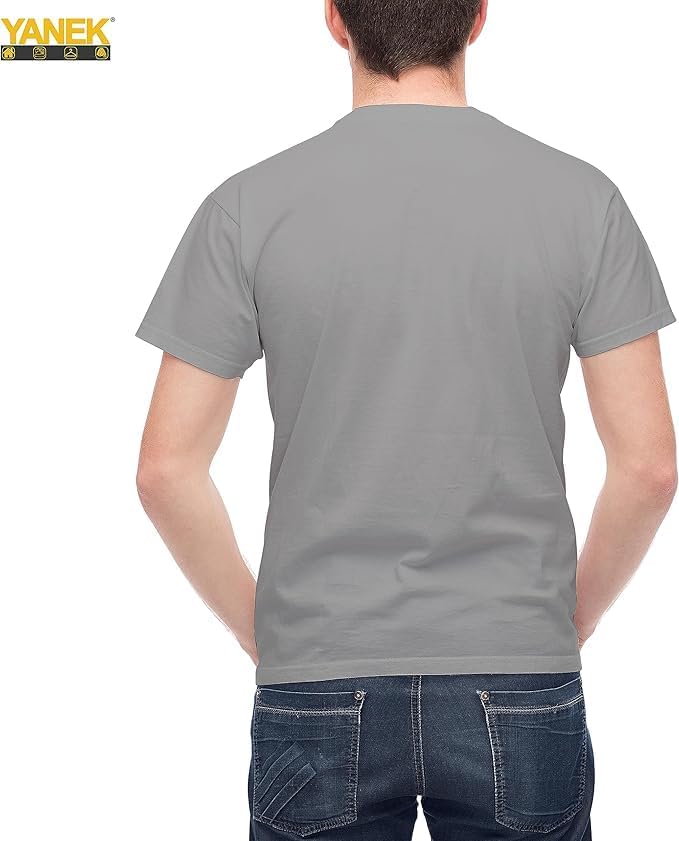 YANEK Solid Unisex Round Neck T-Shirt with Short Sleeves | Crafted from 180 GSM Combed Cotton BIOWASH | All-Day Comfort | Soft | Versatile Fabric for Every Season | Wrinkle-Resistant | Set of 3
