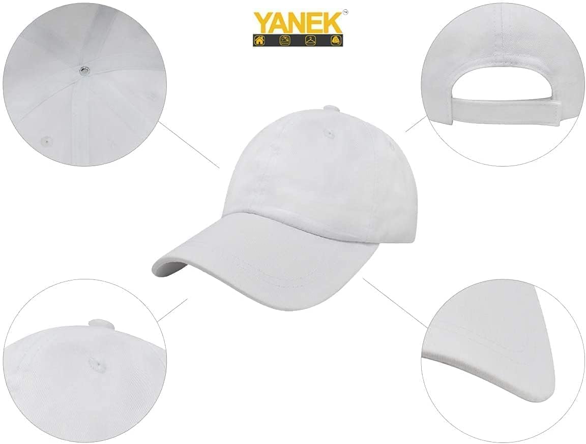 YANEK Plain Baseball Cap – Cotton Adjustable Dad Hat with Velcro | Classic Sports Cap for Men & Women | Wholesale Caps UAE.