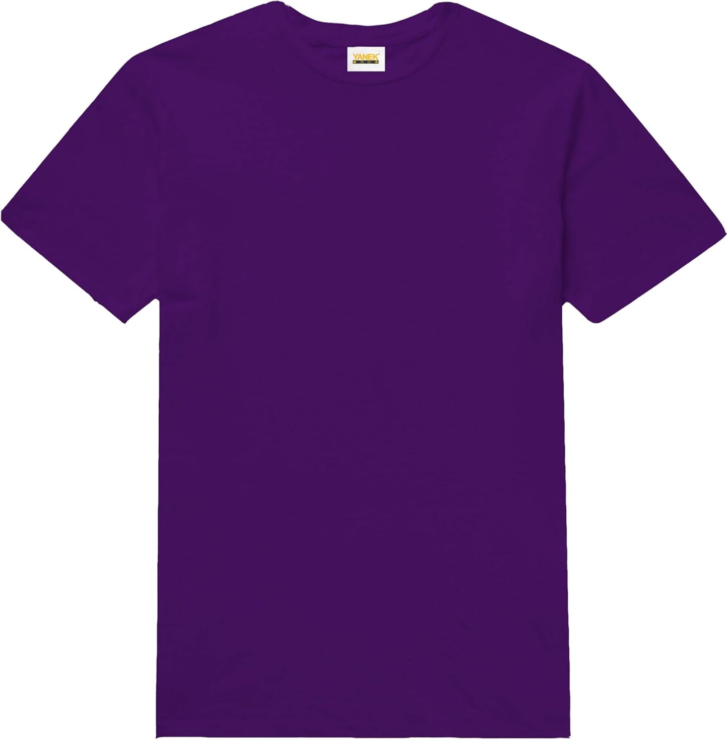 YANEK Solid Unisex Round Neck T-Shirt Short Sleeve | Made From 180 GSM Combed Cotton BIOWASH | All Day Comfort | Super Soft | All Year Round Fabric | Wrinkle Free