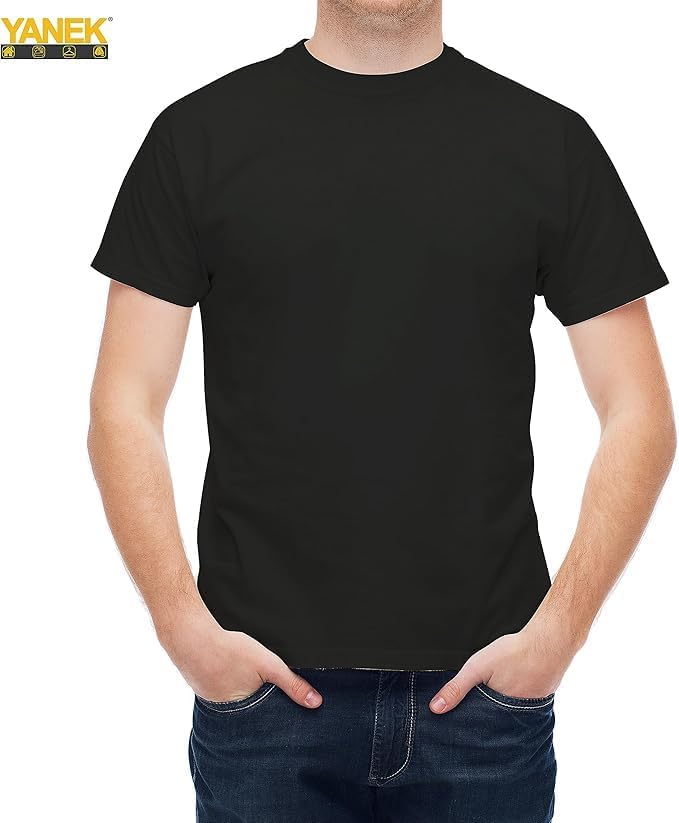 YANEK Solid Unisex Round Neck T-Shirt with Short Sleeves | Crafted from 180 GSM Combed Cotton BIOWASH | All-Day Comfort | Soft | Versatile Fabric for Every Season | Wrinkle-Resistant | Set of 3