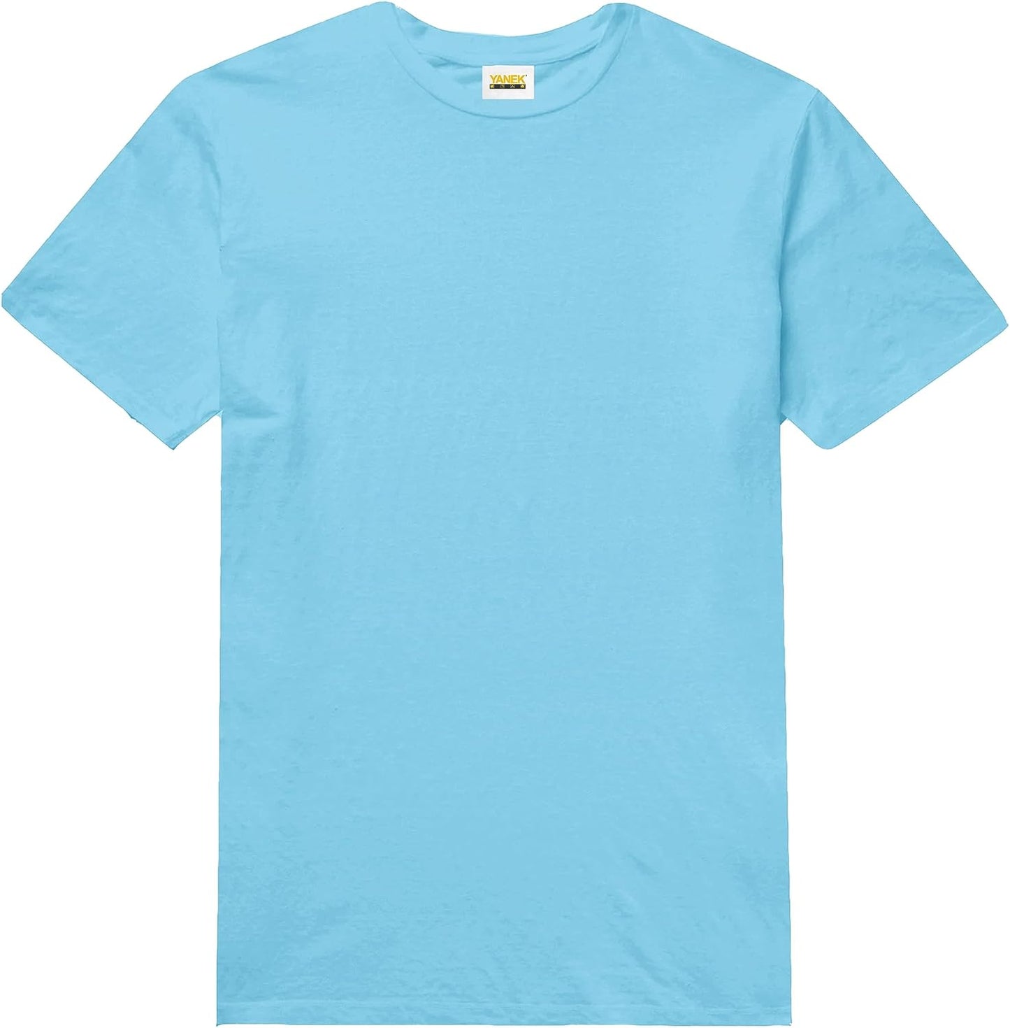 YANEK Solid Unisex Round Neck T-Shirt Short Sleeve | Made From 180 GSM Combed Cotton BIOWASH | All Day Comfort | Super Soft | All Year Round Fabric | Wrinkle Free