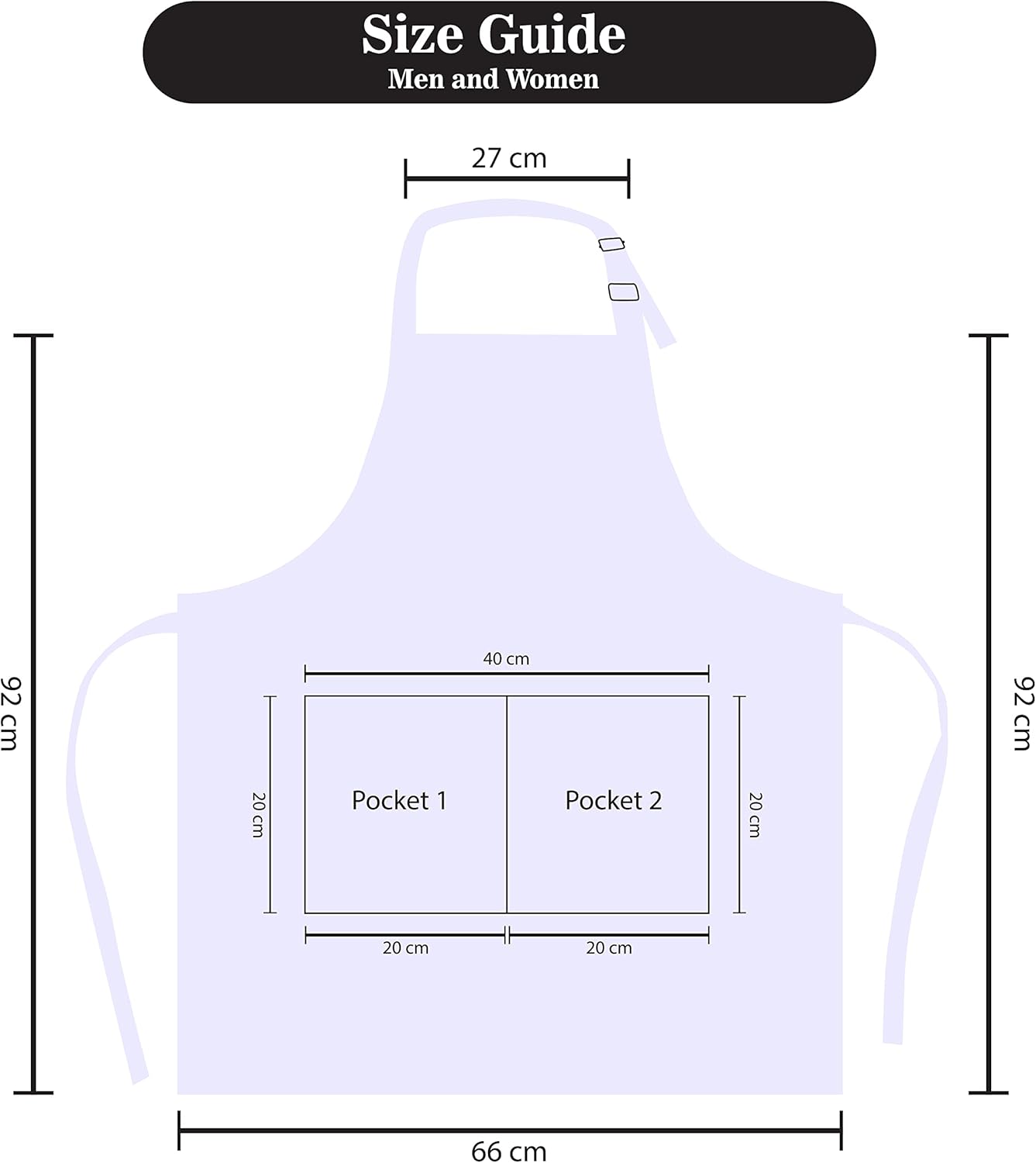 YANEK Kitchen Apron | Unisex Chef Kitchen Adjustable Bib Apron with Pockets | For Home, Restaurant, Cafe