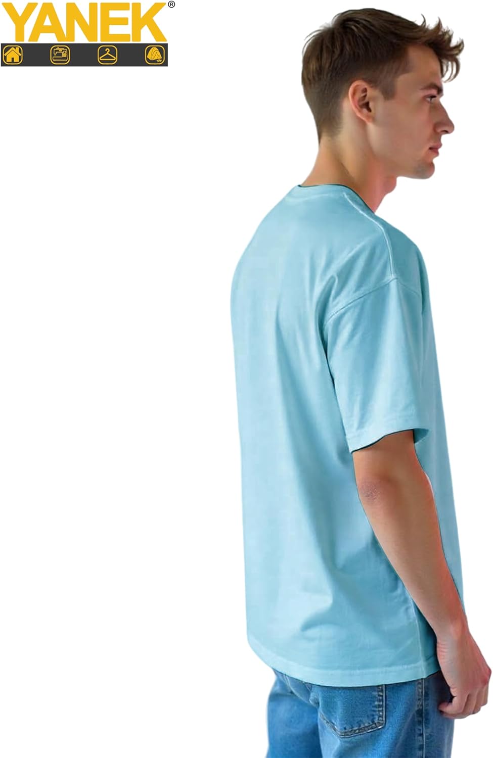 Yanek Oversized T-Shirt for Men – 260 GSM Heavy Jersey, 65% Cotton 35% Polyester, Soft & Durable, Casual Streetwear, Ultimate Comfort