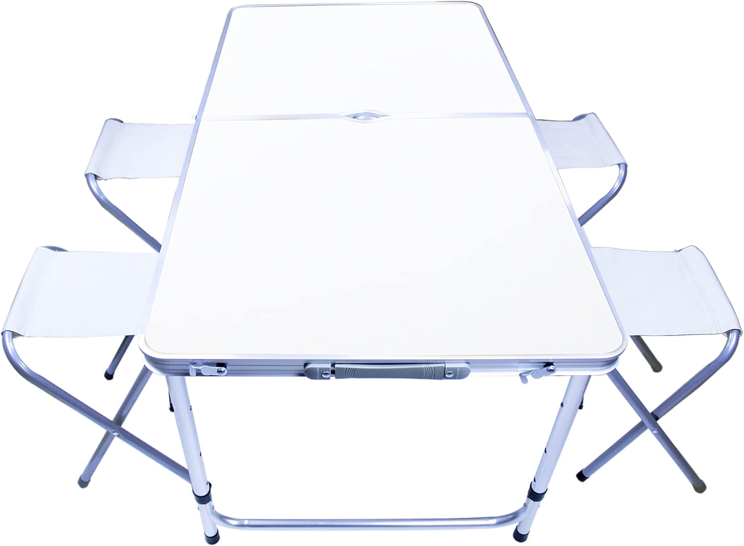 YANEK Folding Camping Table with 4 Foldable Chairs – Portable Wooden Top & Steel Frame Set | BBQ, Camping & Outdoor | Wholesale Outdoor Equipment UAE