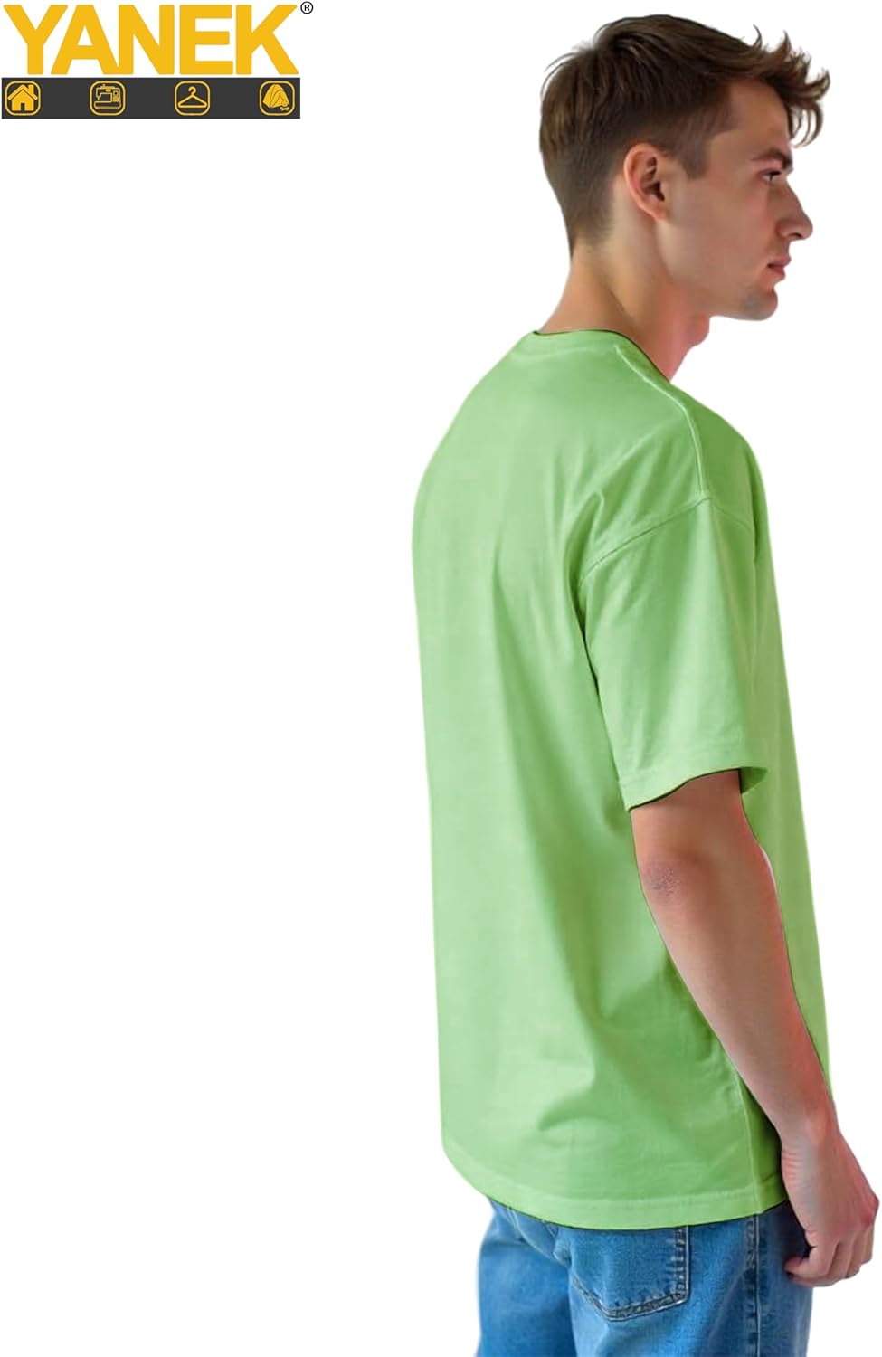 Yanek Oversized T-Shirt for Men – 260 GSM Heavy Jersey, 65% Cotton 35% Polyester, Soft & Durable, Casual Streetwear, Ultimate Comfort