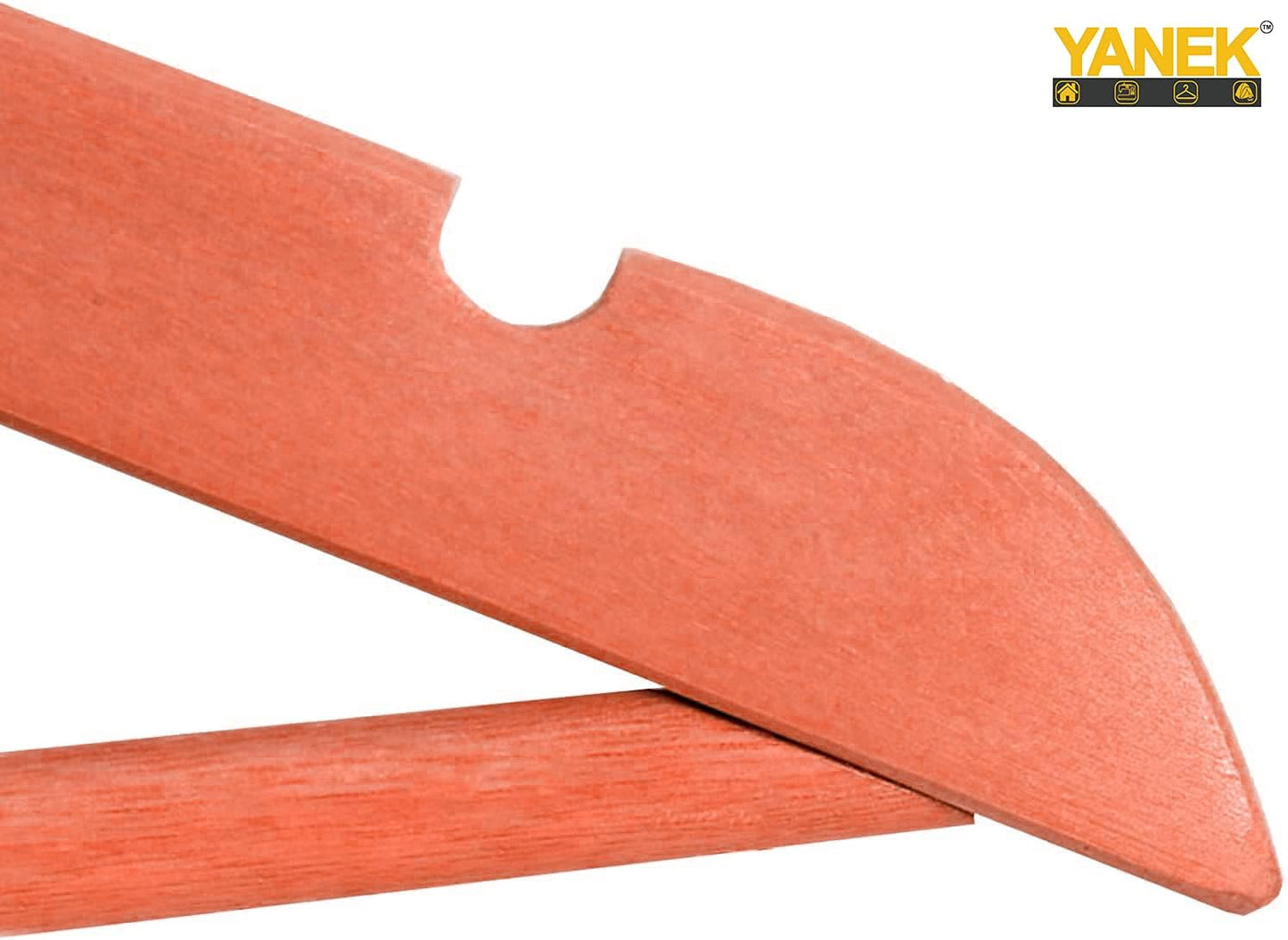 YANEK Solid Wood Hangers | Non-slip with Notches (Black, 30).