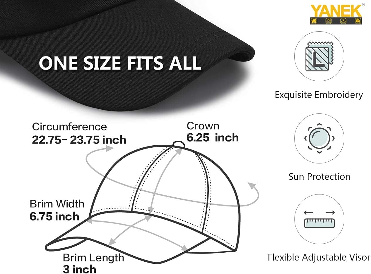 YANEK Plain Baseball Cap – Cotton Adjustable Dad Hat with Velcro | Classic Sports Cap for Men & Women | Wholesale Caps UAE