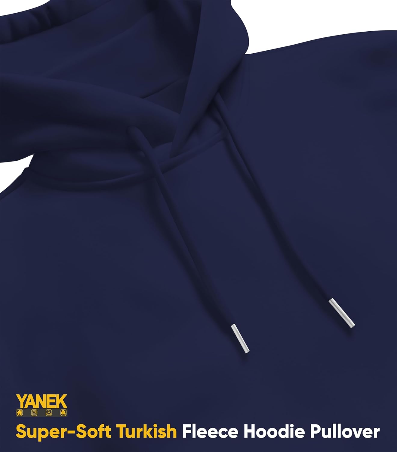 YANEK Super-Soft Turkish Fleece Hoodie Pullover | Premium Quality, Eco-Friendly, Warm & Durable Sweatshirt with Kangaroo Pocket, Adjustable Drawstrings, and Ribbed Cuffs for Men & Women