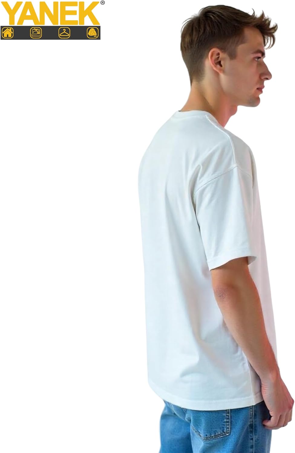 Yanek Oversized T-Shirt for Men – 260 GSM Heavy Jersey, 65% Cotton 35% Polyester, Soft & Durable, Casual Streetwear, Ultimate Comfort
