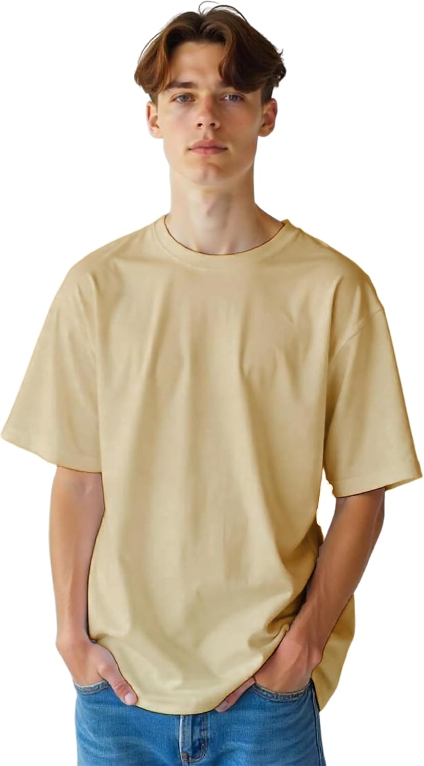 Yanek Oversized T-Shirt for Men – 260 GSM Heavy Jersey, 65% Cotton 35% Polyester, Soft & Durable, Casual Streetwear, Ultimate Comfort