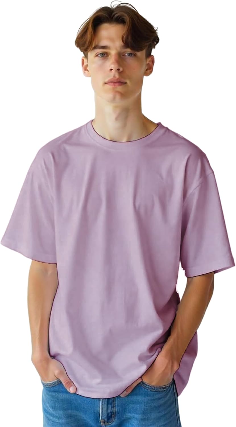 Yanek Oversized T-Shirt for Men – 260 GSM Heavy Jersey, 65% Cotton 35% Polyester, Soft & Durable, Casual Streetwear, Ultimate Comfort