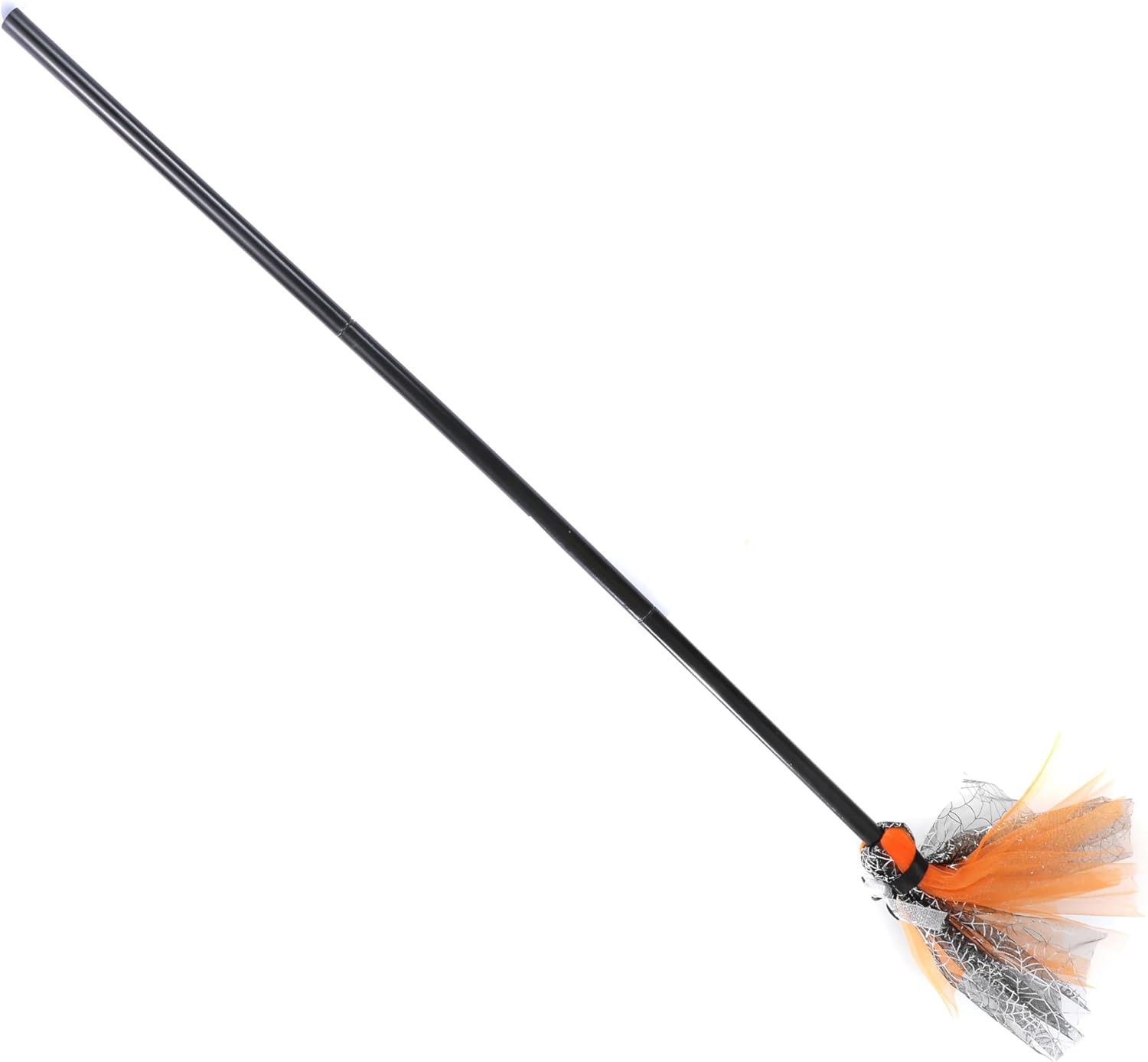 Yanek Halloween Witch Broom with Spider Decoration for Costume Parties