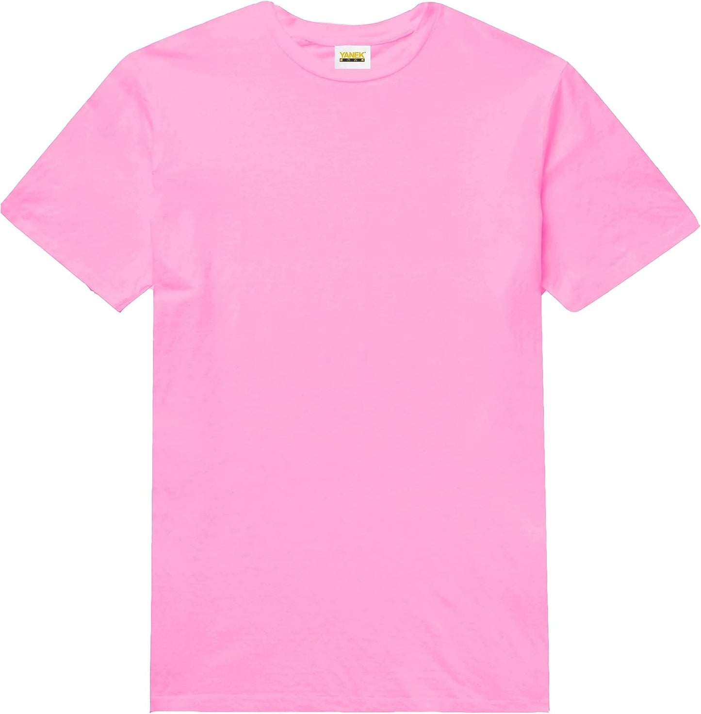 YANEK Solid Unisex Round Neck T-Shirt Short Sleeve | Made From 180 GSM Combed Cotton BIOWASH | All Day Comfort | Super Soft | All Year Round Fabric | Wrinkle Free