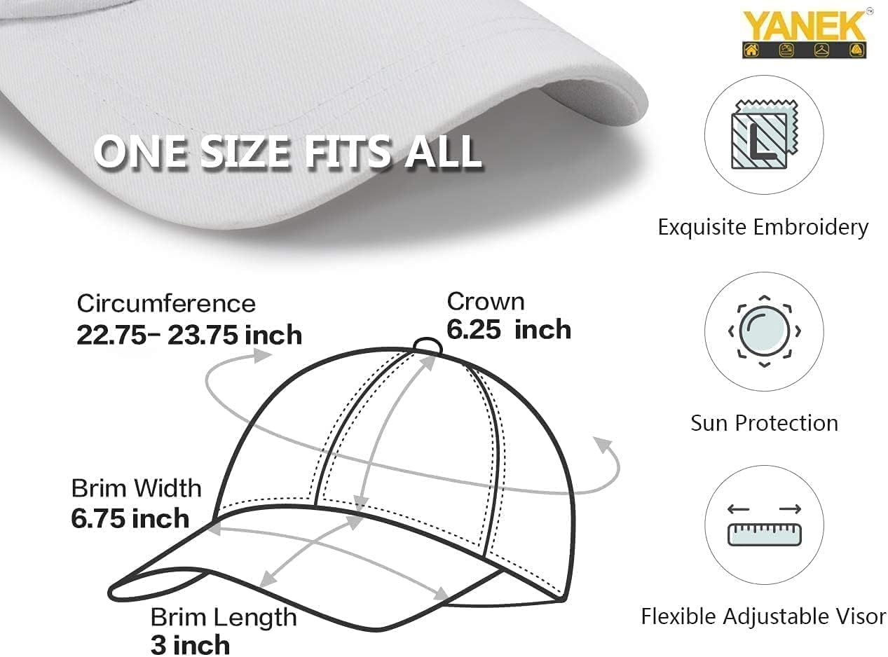YANEK Plain Baseball Cap – Cotton Adjustable Dad Hat with Velcro | Classic Sports Cap for Men & Women | Wholesale Caps UAE.