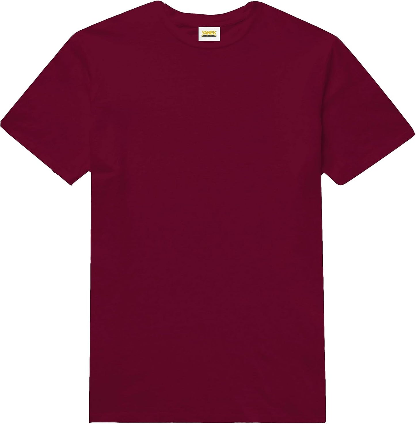 YANEK Solid Unisex Round Neck T-Shirt Short Sleeve | Made From 180 GSM Combed Cotton BIOWASH | All Day Comfort | Super Soft | All Year Round Fabric | Wrinkle Free