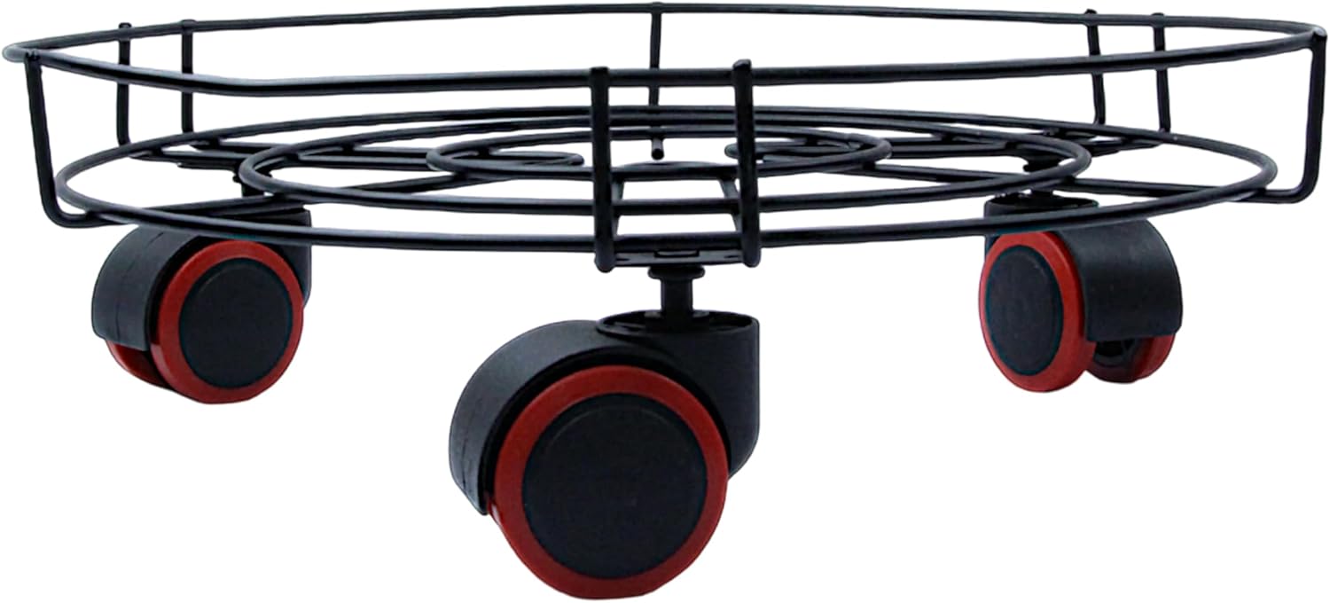 Yanek Rolling Potted Rack Planter for Outdoor Railing – Adjustable Gas Stand with Multi-Tier Design for Balcony, Patio, Deck, and Garden - Durable, Space-Saving Plant Holder for Flowers and Herbs