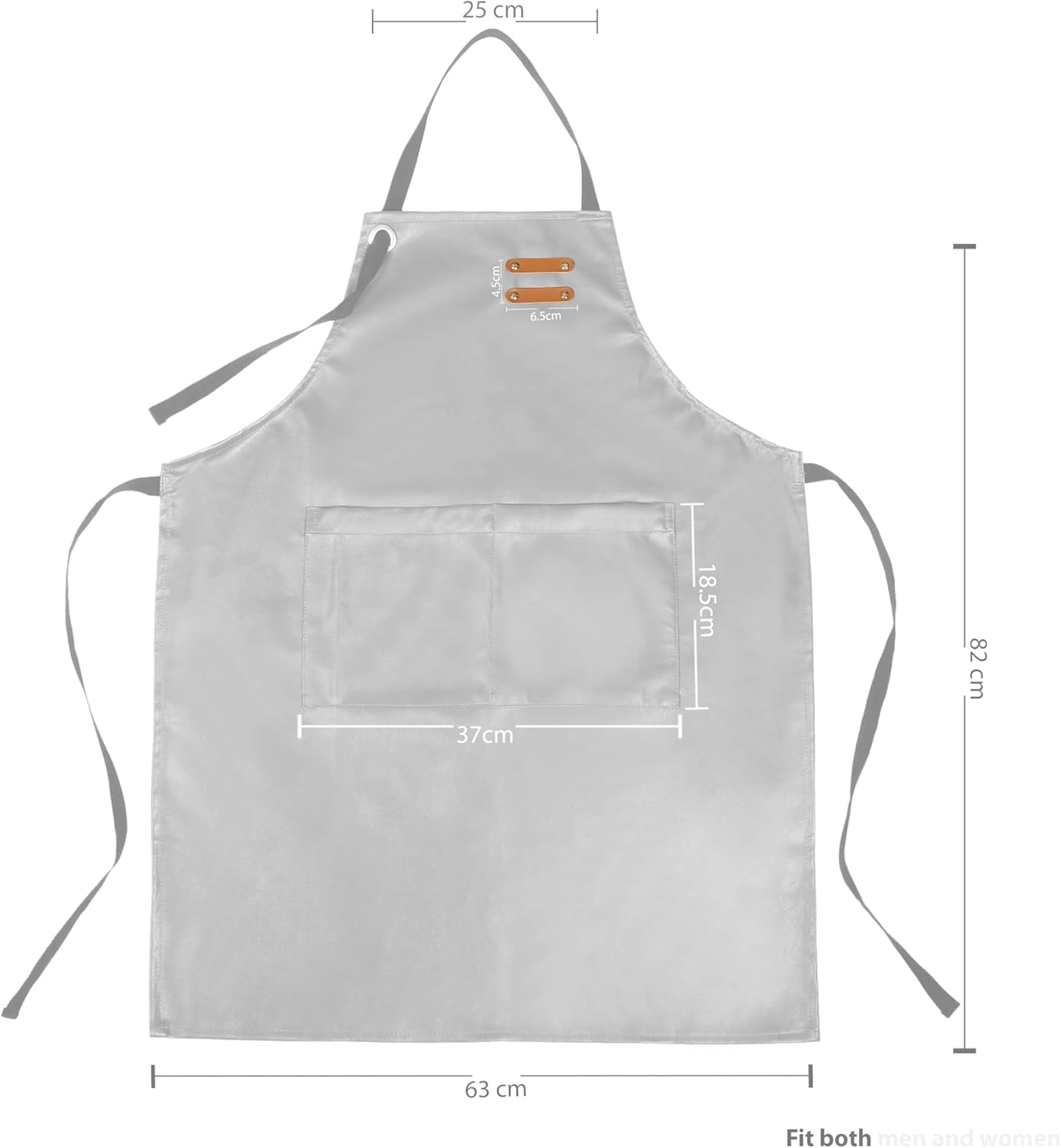YANEK Unisex Waterproof Leather Chef Apron with Pockets | Leather Apron – Professional Heavy-duty for Home, Kitchen, BBQ, Coffee Shop | 2 Pockets, Adjustable Strap (Green)