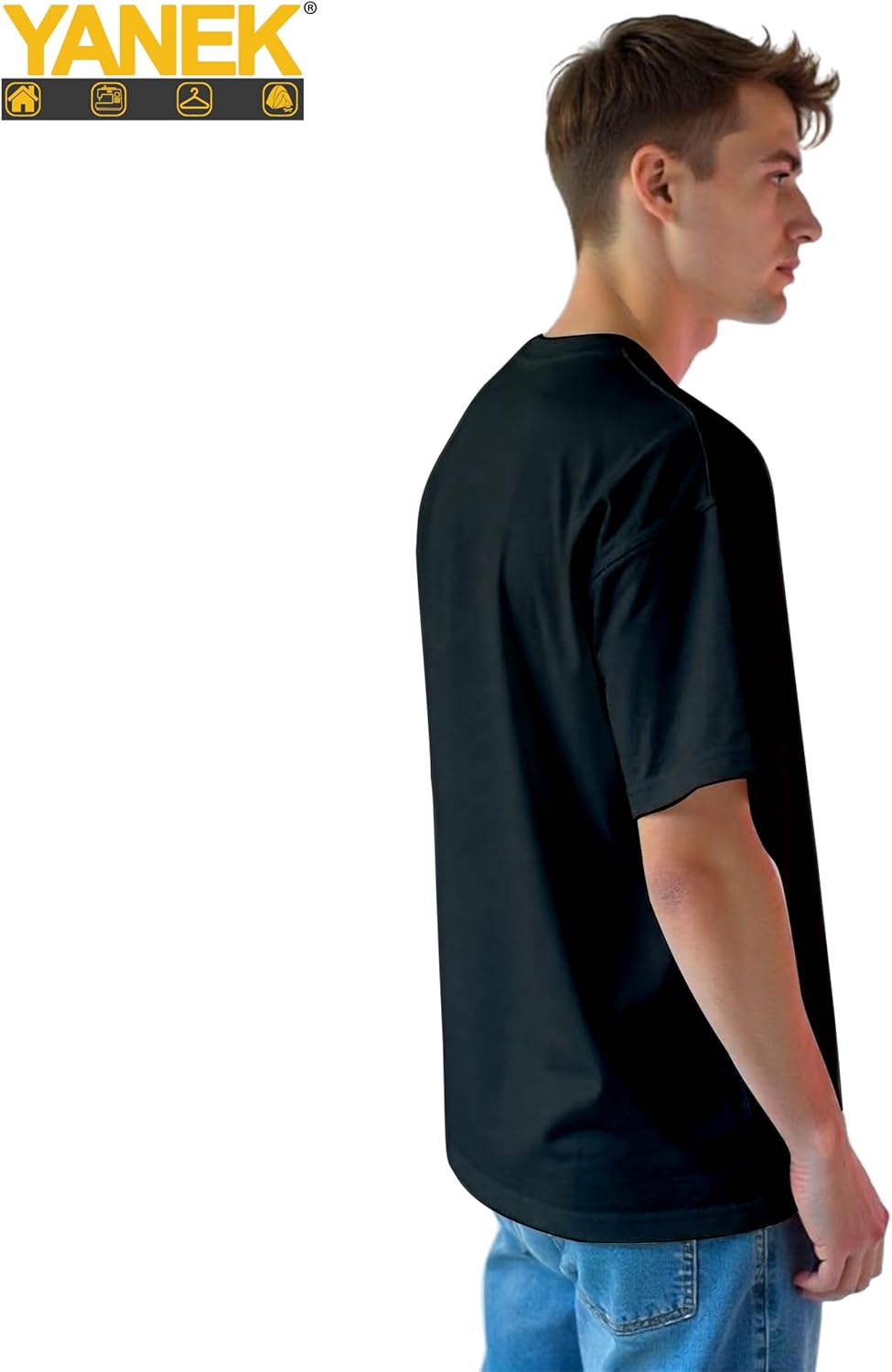 Yanek Oversized T-Shirt for Men – 260 GSM Heavy Jersey, 65% Cotton 35% Polyester, Soft & Durable, Casual Streetwear, Ultimate Comfort