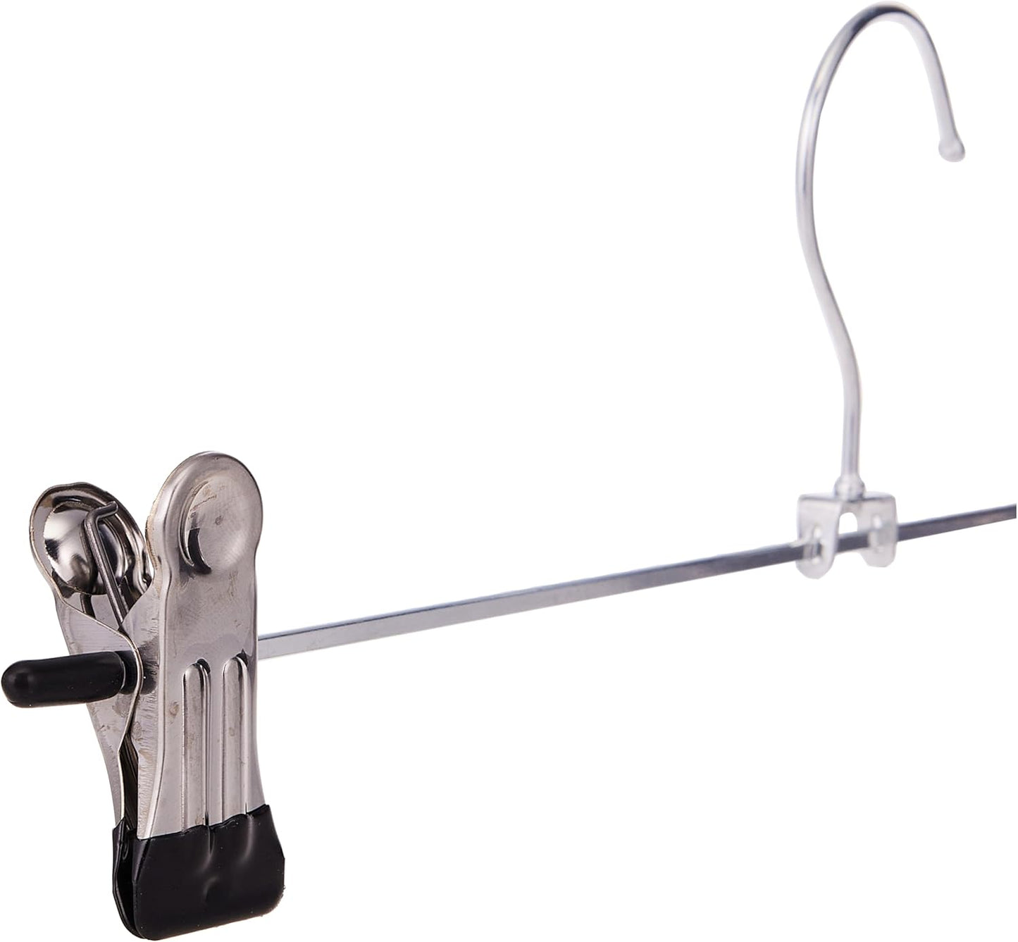 YANEK Pants & Skirt Hangers | With Adjustable Metal Clips | Space Saving (3, 12 Inch).