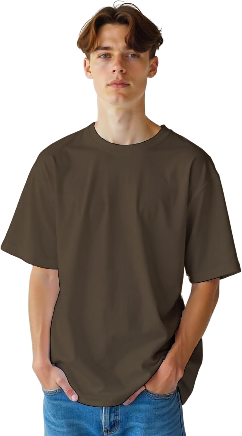 Yanek Oversized T-Shirt for Men – 260 GSM Heavy Jersey, 65% Cotton 35% Polyester, Soft & Durable, Casual Streetwear, Ultimate Comfort