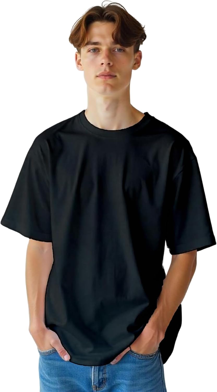 Yanek Oversized T-Shirt for Men – 260 GSM Heavy Jersey, 65% Cotton 35% Polyester, Soft & Durable, Casual Streetwear, Ultimate Comfort