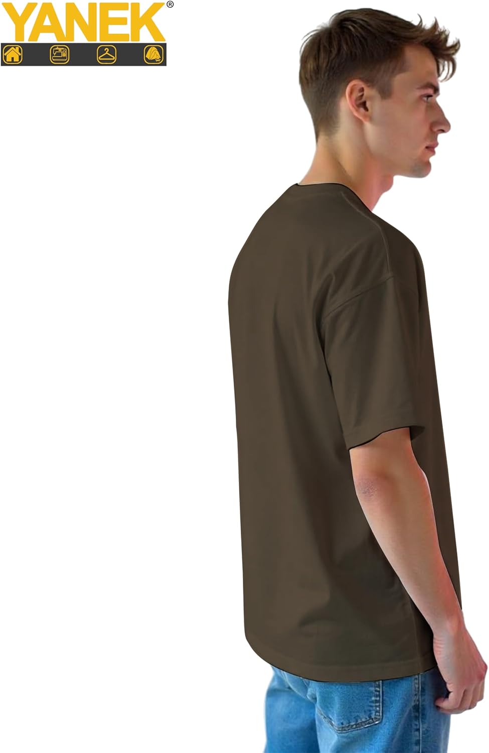 Yanek Oversized T-Shirt for Men – 260 GSM Heavy Jersey, 65% Cotton 35% Polyester, Soft & Durable, Casual Streetwear, Ultimate Comfort
