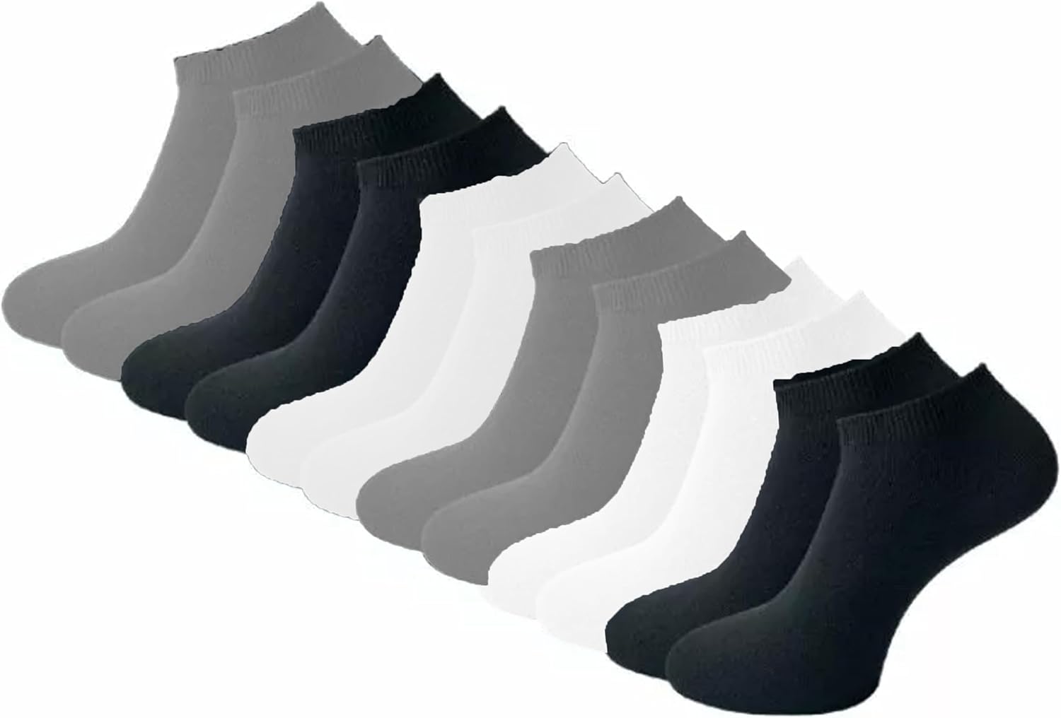 Yanek Men's Cotton Low Cut Ankle Socks (6 Pairs) - Soft, Breathable, Moisture-Wicking, Assorted Colors, Comfortable Athletic Socks for Running, Sports, and Everyday Wear, Durable and Lightweight