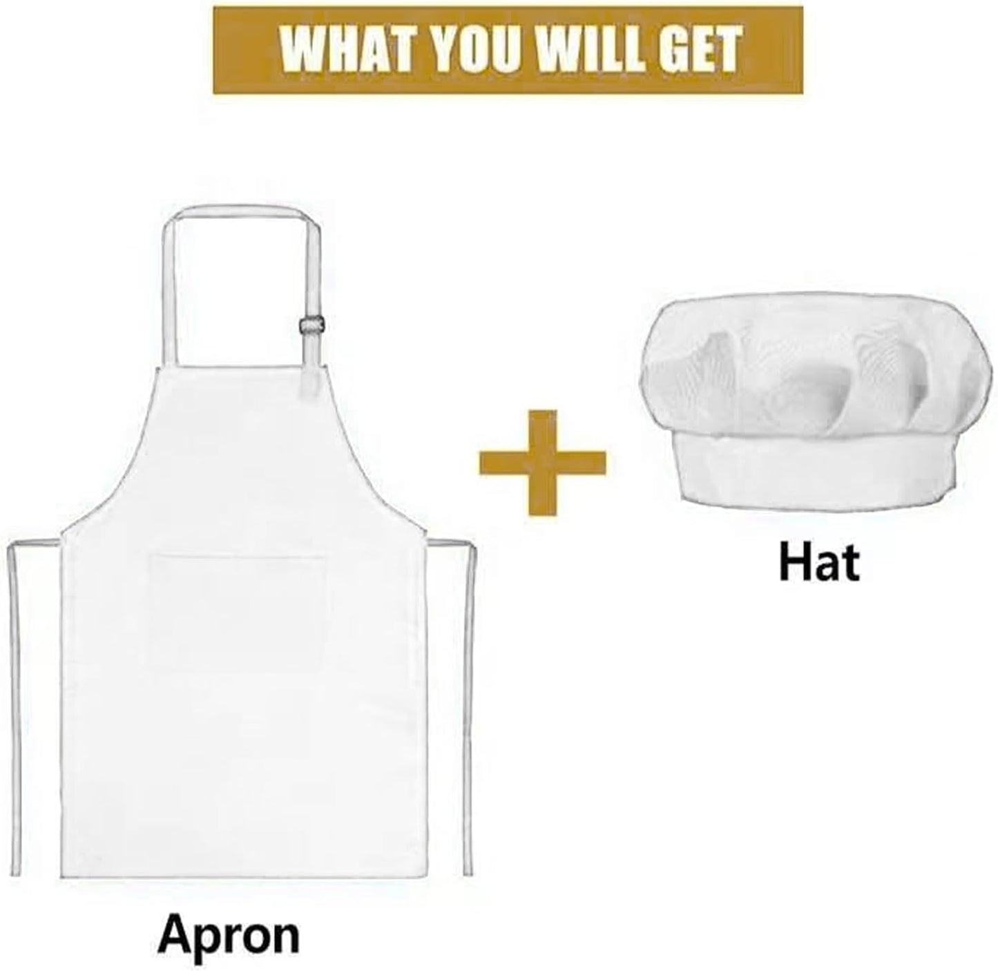 YANEK Kids Apron and Chef Hat Cooking Set, Adjustable Children Kitchen Chef Apron with 2 Pocket & Chef hat | Chef costume for kids, kids apron for painting set, Baking, Cooking (5-12 years)