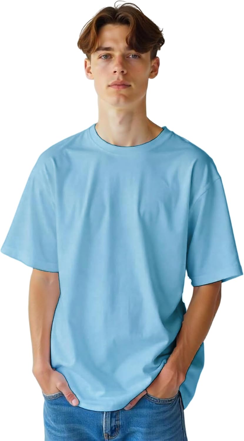 Yanek Oversized T-Shirt for Men – 260 GSM Heavy Jersey, 65% Cotton 35% Polyester, Soft & Durable, Casual Streetwear, Ultimate Comfort