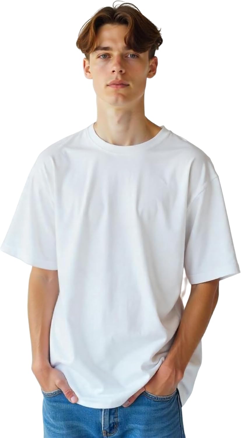 Yanek Oversized T-Shirt for Men – 260 GSM Heavy Jersey, 65% Cotton 35% Polyester, Soft & Durable, Casual Streetwear, Ultimate Comfort