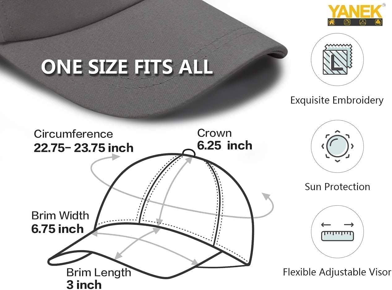 YANEK Plain Baseball Cap – Cotton Adjustable Dad Hat with Velcro | Classic Sports Cap for Men & Women | Wholesale Caps UAE