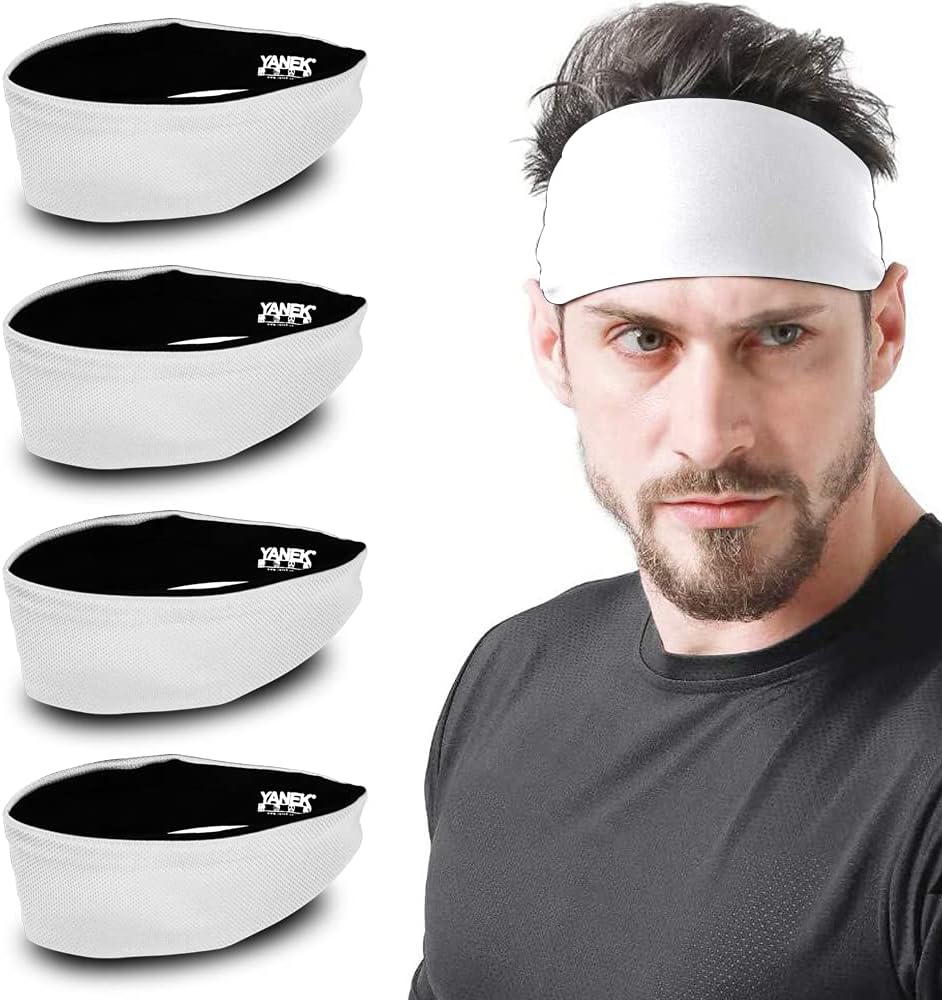 YANEK Headband – Unisex Sweatband with Anti-Odour & Non-Slip Grip | For Workout, Gym & Sports | Pack of 4 | Wholesale Sports Goods UAE
