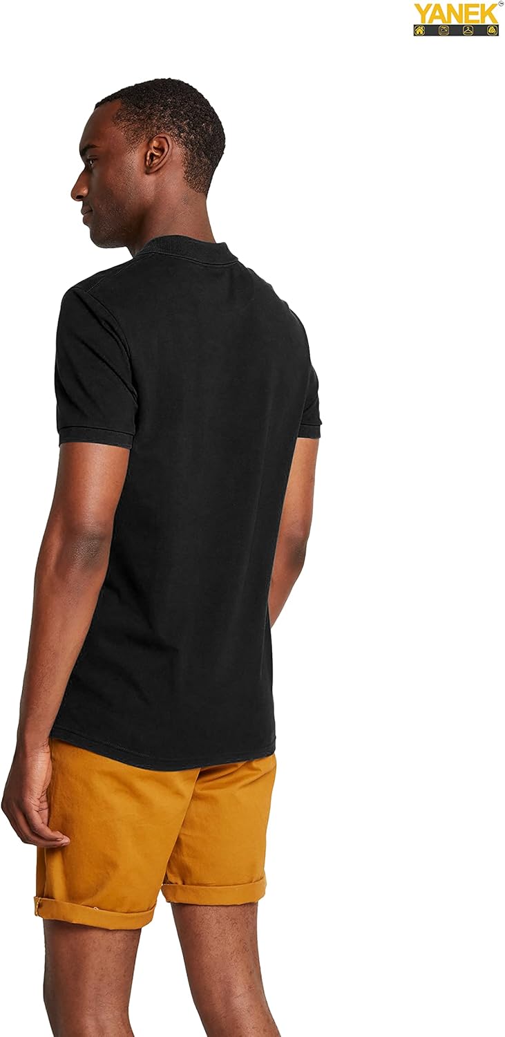 YANEK Men’s Polo Shirt – Cotton Blend Regular Fit Short Sleeve | Button-Down Collar | Breathable for Golf, Tennis, Work & Casual | Wholesale Polo Shirts UAE