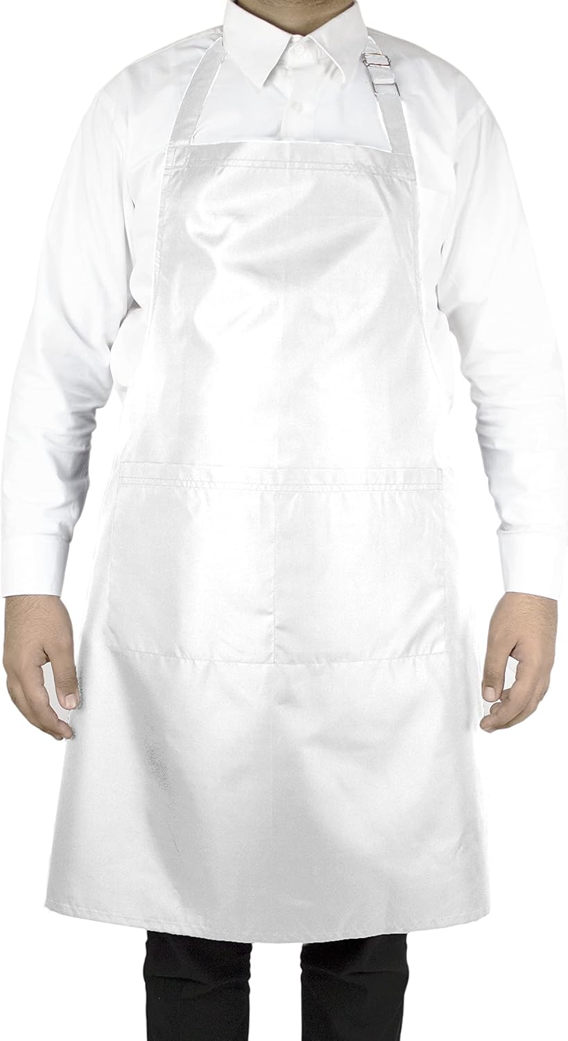 YANEK Waterproof Kitchen Apron – Unisex Adjustable Apron with 2 Pockets | Waterproof & Durable for Restaurant, Café, Workshop | Wholesale Kitchen Uniforms UAE