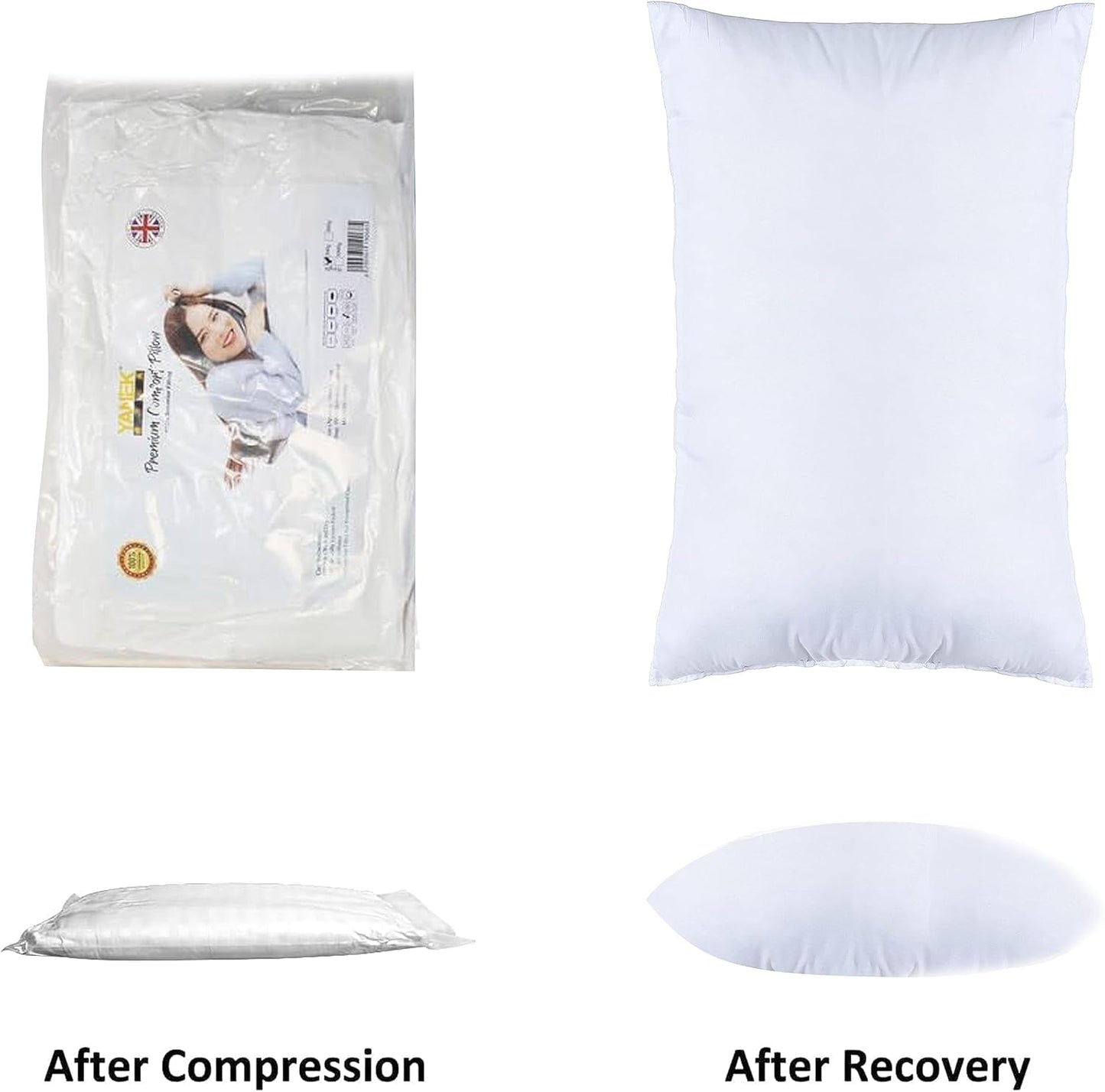 YANEK Ultra Soft Breathable Down Alternative Pillows Princess Press Bed Pillow Super Soft Microfiber Filling Soft & Comfortable, For Neck and Shoulder Support (1, 50cm x 70cm 500g)