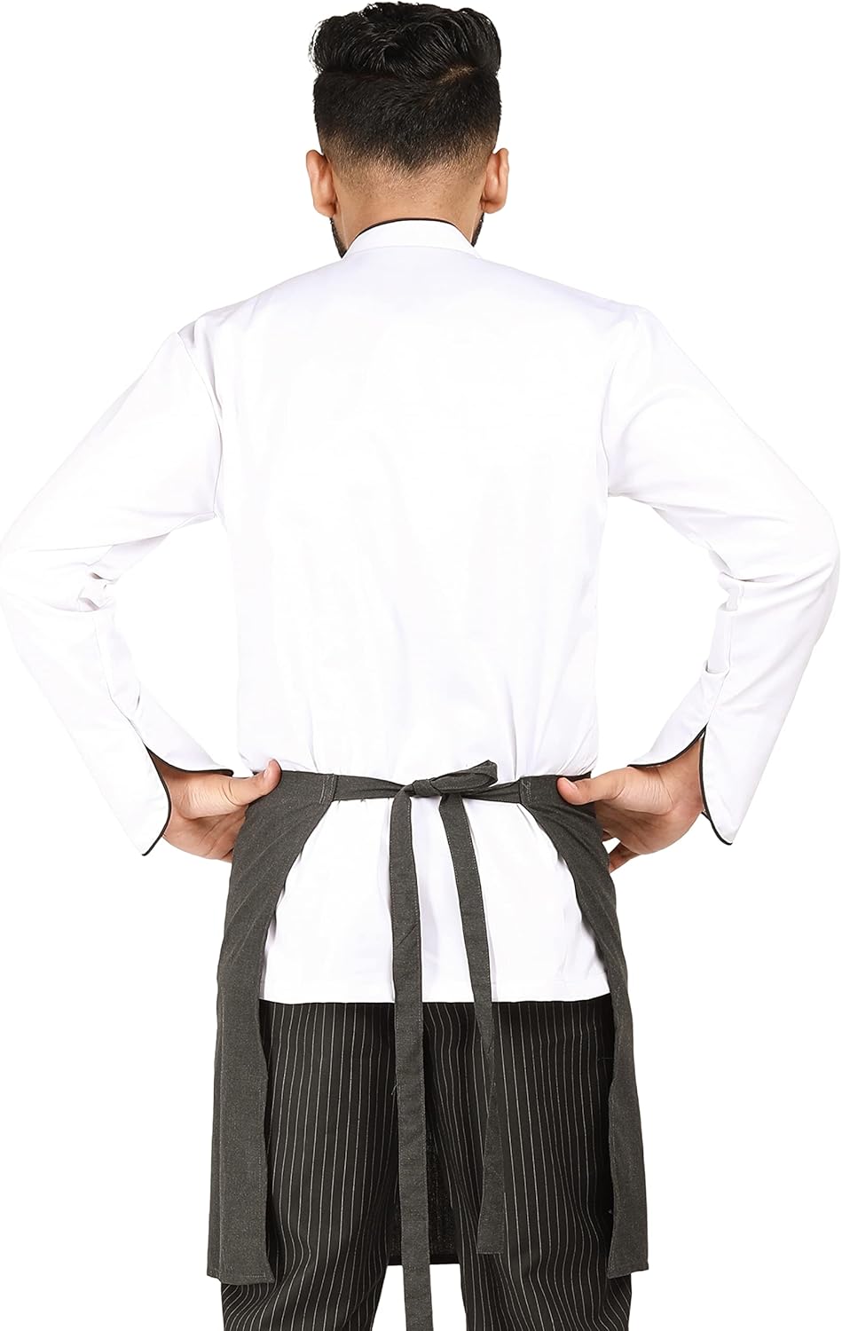 YANEK Kitchen Short Apron | Unisex | Chef Kitchen Adjustable Bib Apron with Pockets & Adjustable Tie Rope | For Home, Restaurant, Café, Hotel, Bakery, Salon