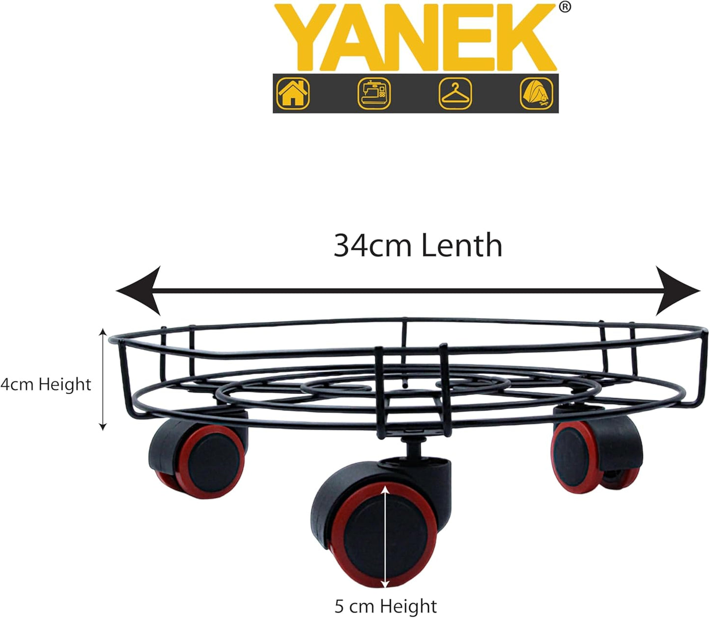 Yanek Rolling Potted Rack Planter for Outdoor Railing – Adjustable Gas Stand with Multi-Tier Design for Balcony, Patio, Deck, and Garden - Durable, Space-Saving Plant Holder for Flowers and Herbs