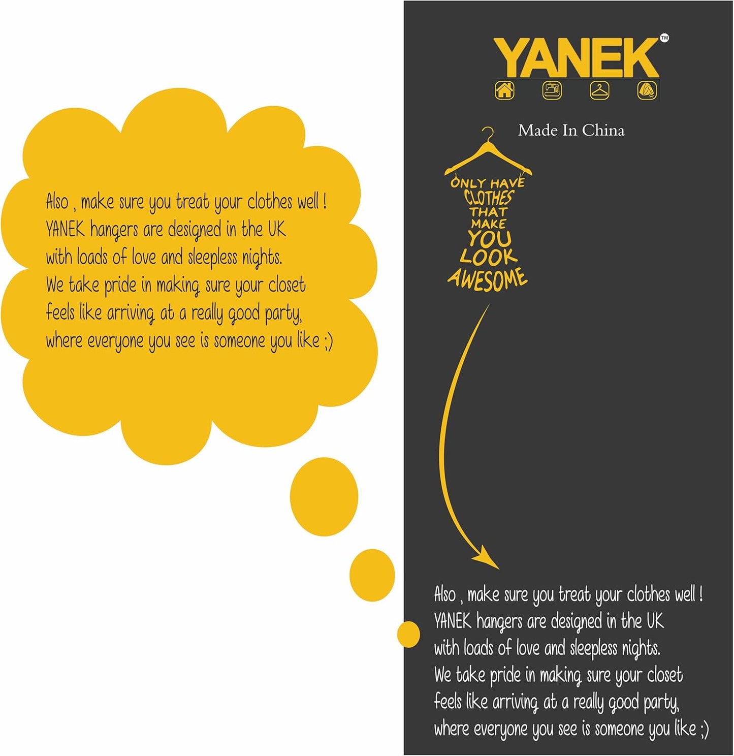 YANEK Non-Slip Velvet Hangers | Ultra Thin | Heavy Duty | 360° Rotating Hook | For Suit, Dress, Shirts (White, 50)