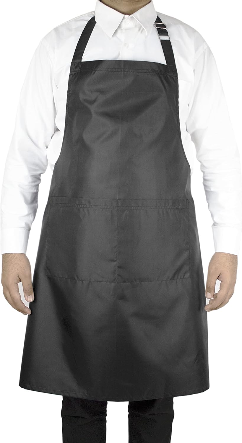 YANEK Waterproof Kitchen Apron – Unisex Adjustable Apron with 2 Pockets | Waterproof & Durable for Restaurant, Café, Workshop | Wholesale Kitchen Uniforms UAE.