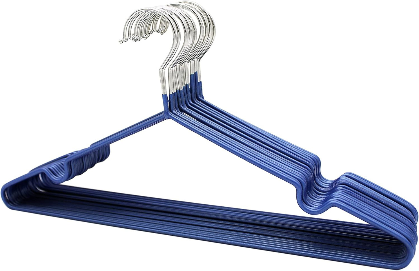 YANEK Metal Hangers | For Shirt, Coat, Trousers | Strong, Anti Slip & Space Saving | Rubber Coated, 40 CM (Black, 50).