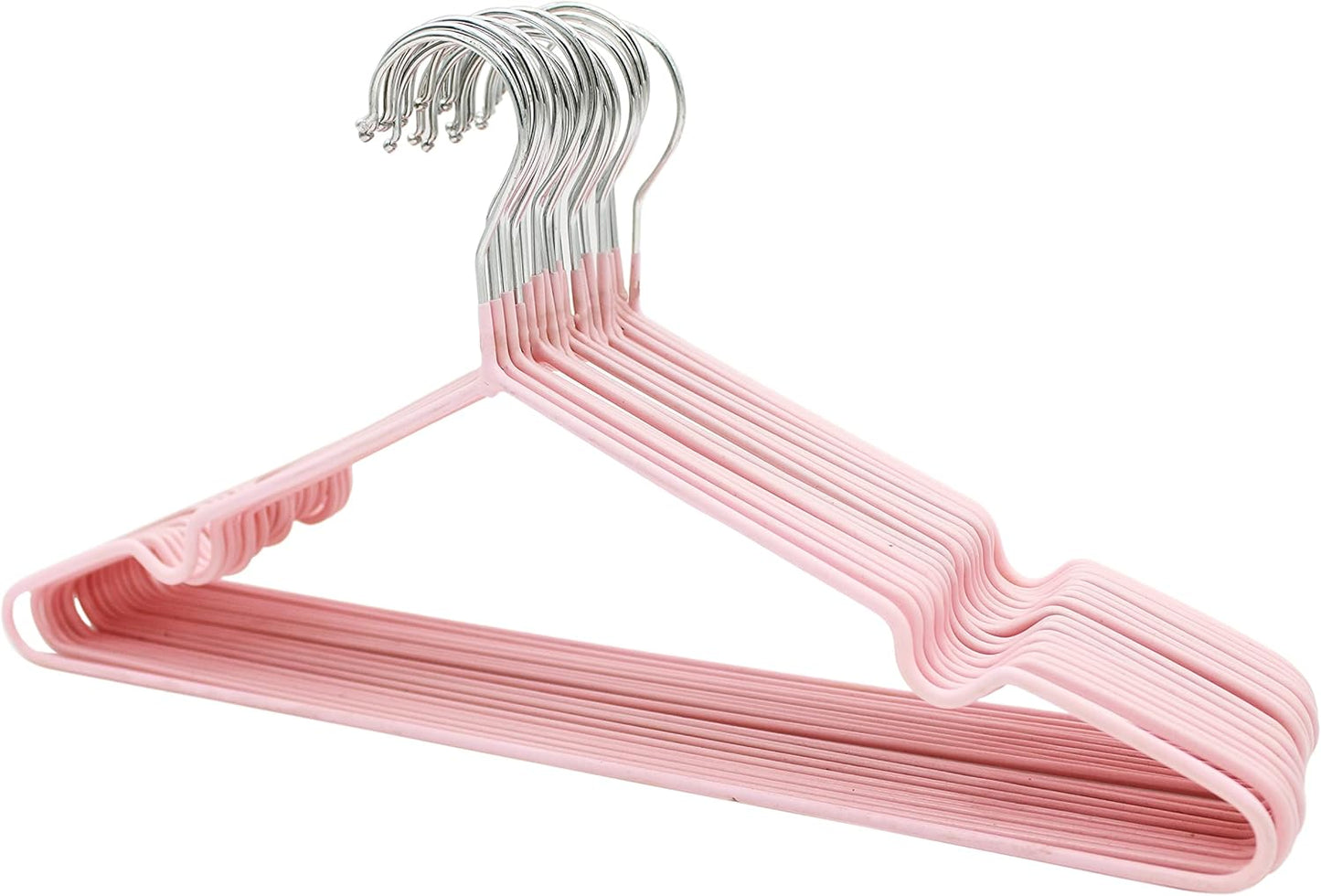 YANEK Metal Hangers | For Shirt, Coat, Trousers | Strong, Anti Slip & Space Saving | Rubber Coated, 40 CM (Black, 50).