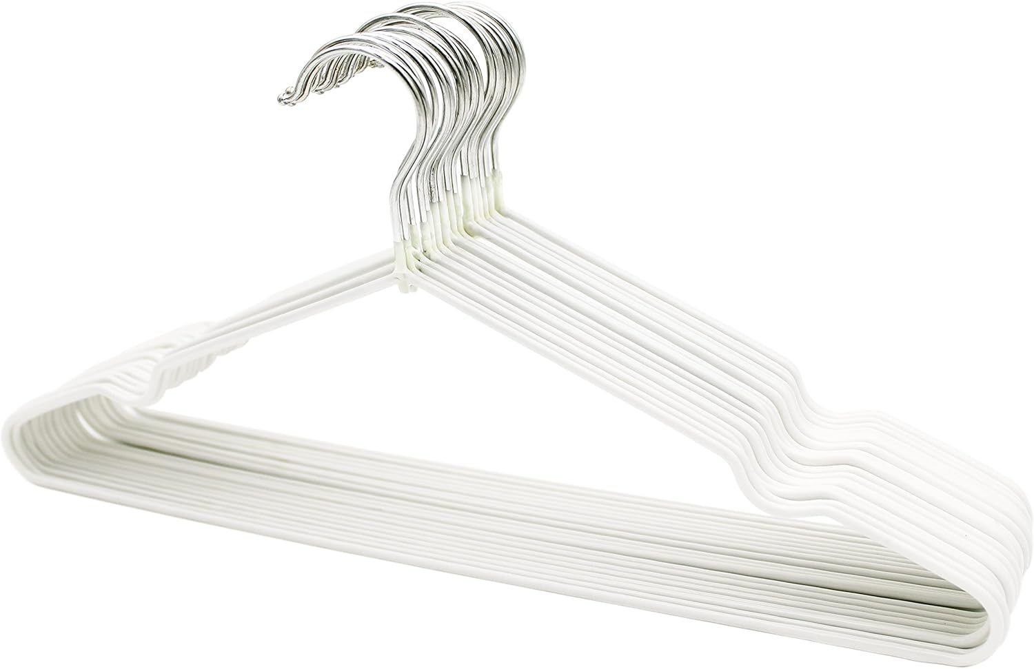 YANEK Metal Hangers | For Shirt, Coat, Trousers | Strong, Anti Slip & Space Saving | Rubber Coated, 40 CM (Black, 50)