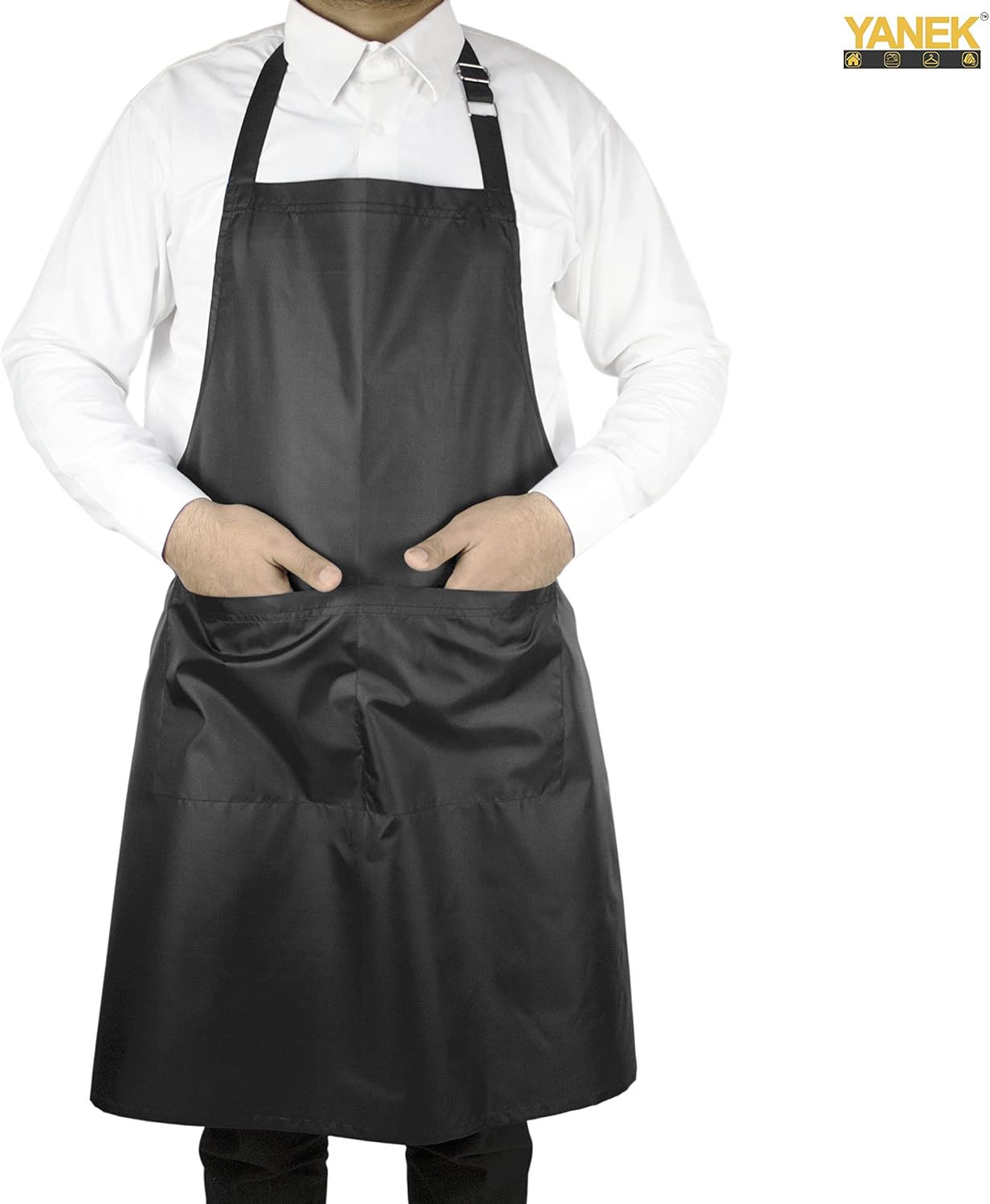 YANEK Waterproof Kitchen Apron – Unisex Adjustable Apron with 2 Pockets | Waterproof & Durable for Restaurant, Café, Workshop | Wholesale Kitchen Uniforms UAE.