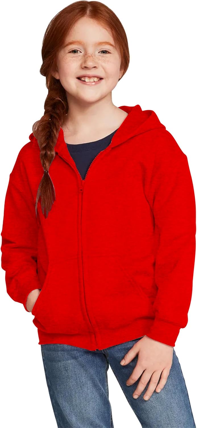 Yanek 300GSM Kids Zip-Up Hoodie Stylish Comfort with a Touch of Class Unisex Fleece Zipper Jacket A Perfect Blend of Fashion,Durable for Boys & Girls