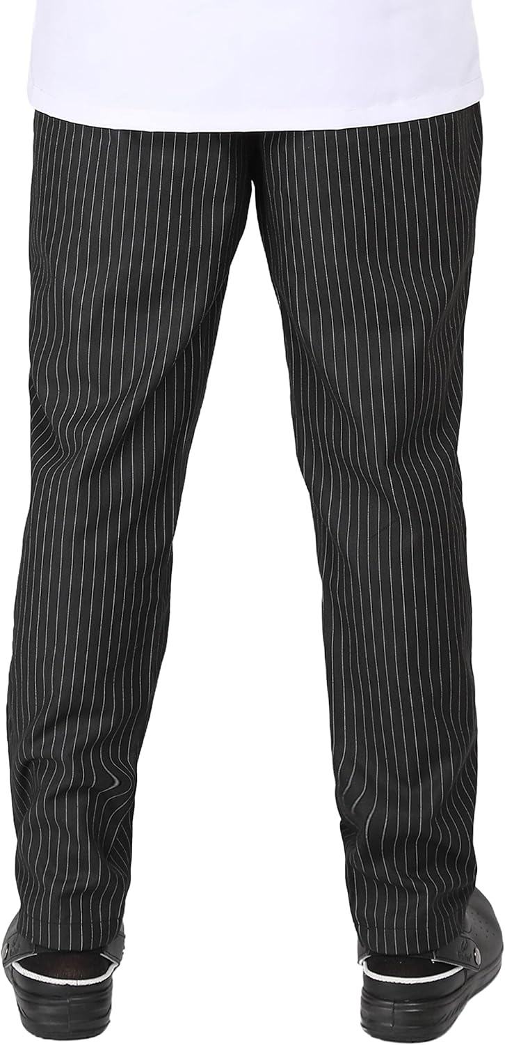 YANEK Chef Trousers | Unisex Regular Fit Chef Pants with Elastic Waistband & Drawstring | Kitchen Uniform for Men & Women | For Kitchen, Bakery, Café, Restaurant