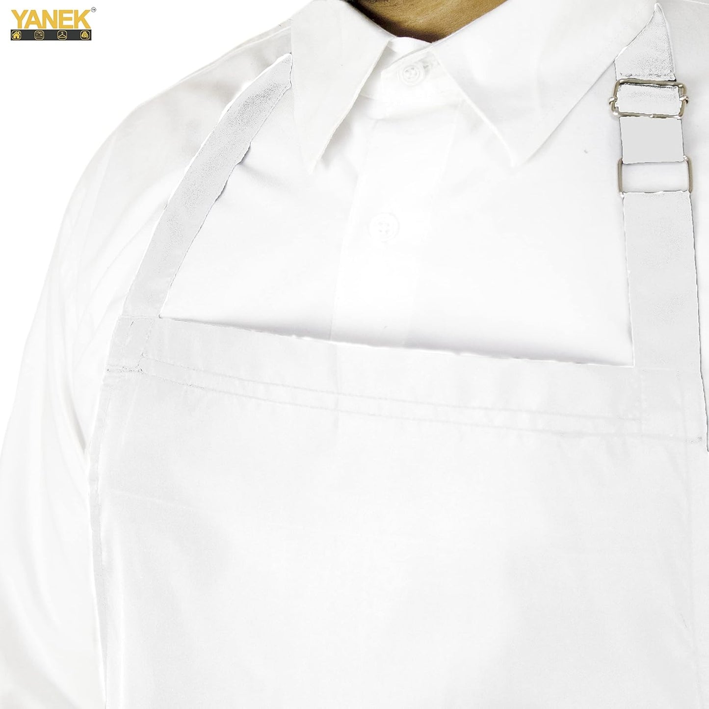 YANEK Waterproof Kitchen Apron – Unisex Adjustable Apron with 2 Pockets | Waterproof & Durable for Restaurant, Café, Workshop | Wholesale Kitchen Uniforms UAE.